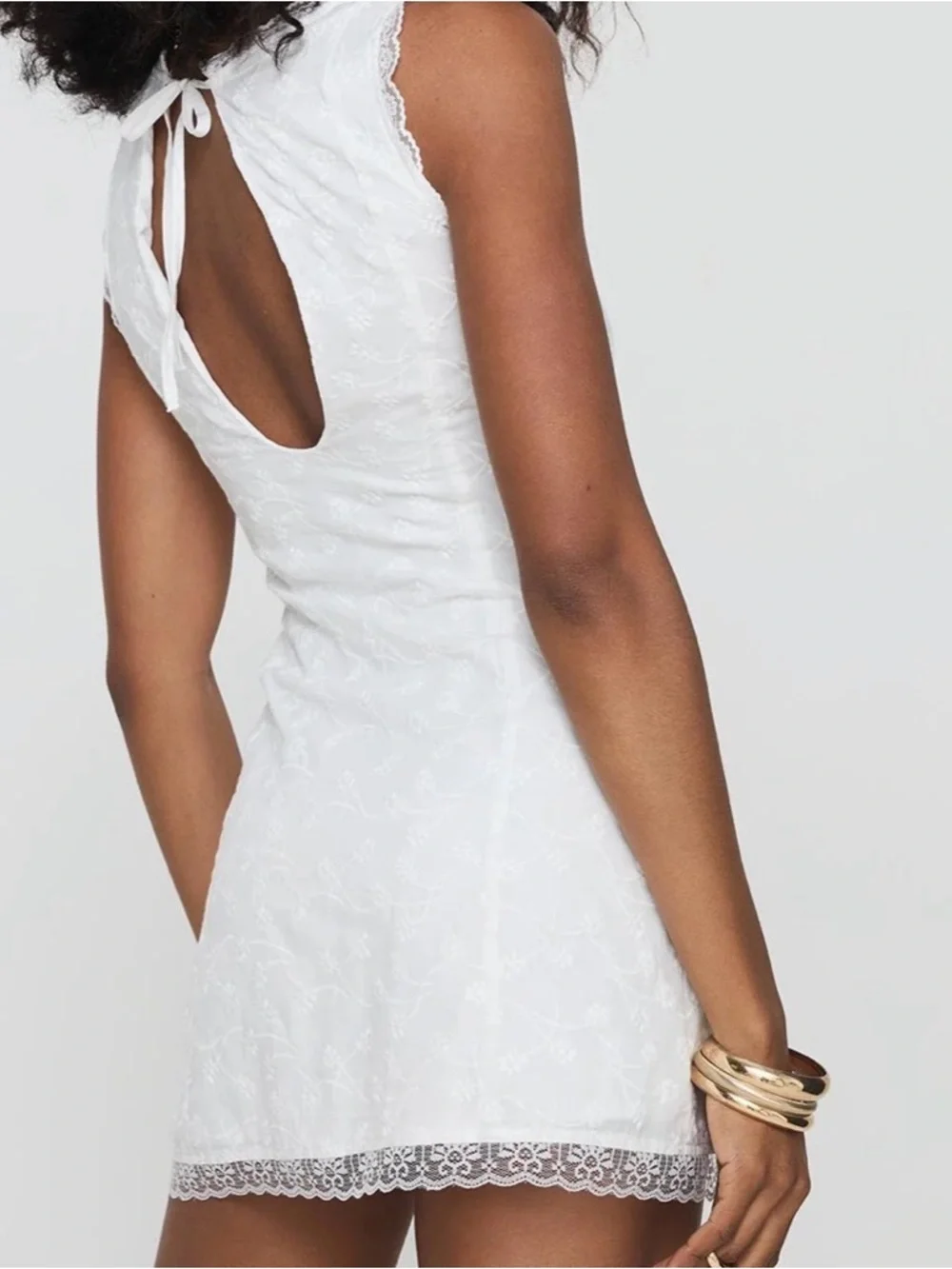 Princess Polly Gimmie Mini Dress in White - Delicate Embroidered Slip - Picture 9 of 9